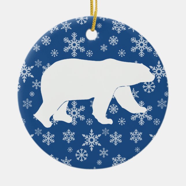 Polar Bear Ceramic Tree Decoration (Front)
