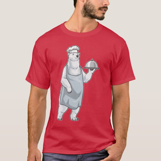 Polar bear Chef Serving plate Cook T-Shirt (Front)