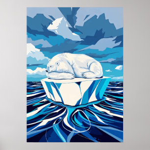 Polar Bear Chill – Arctic Minimalist Pop Design Poster