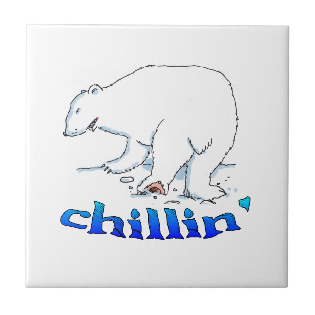 Polar Bear Chill small ceramic tile (Front)