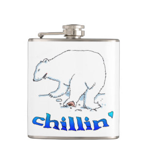 Polar Bear chilling wrapped flask