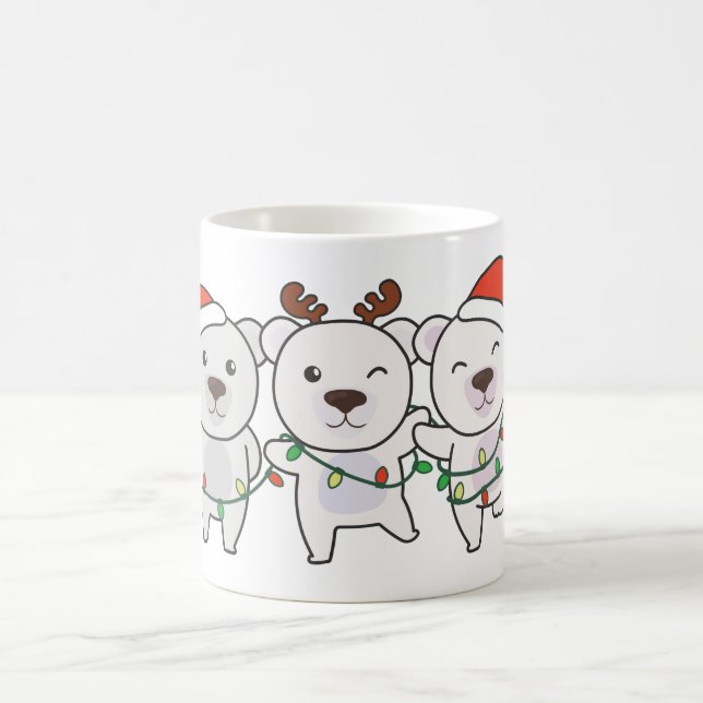 Polar Bear Christmas Animals Cute Polar Bear Coffee Mug (Center)