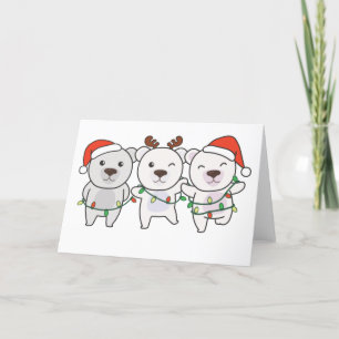Polar Bear Christmas Animals Cute Polar Bear Holid Holiday Card