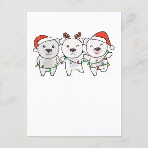 Polar Bear Christmas Animals Cute Polar Bear Holiday Postcard