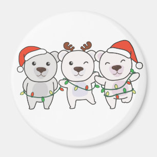 Polar Bear Christmas Animals Cute Polar Bear Magne Magnet