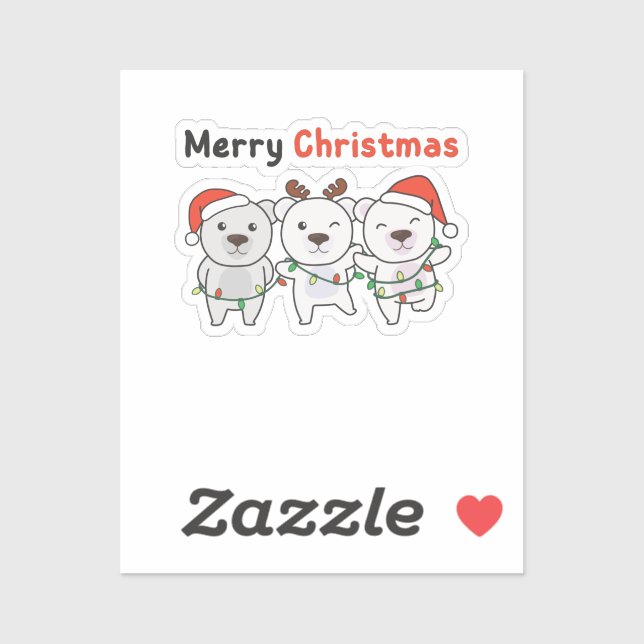 Polar Bear Christmas Animals Polar Bears Merry (Sheet)