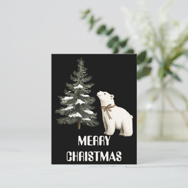 Polar Bear Christmas Card (Standing Front)