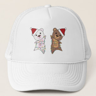Polar Bear Christmas Cute Animals Polar Bear Brown Trucker Hat