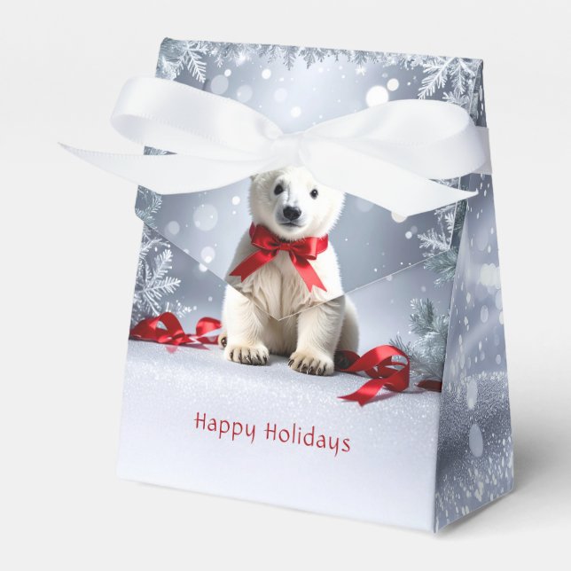 Polar Bear Christmas Holiday Gift Box (Front Side)
