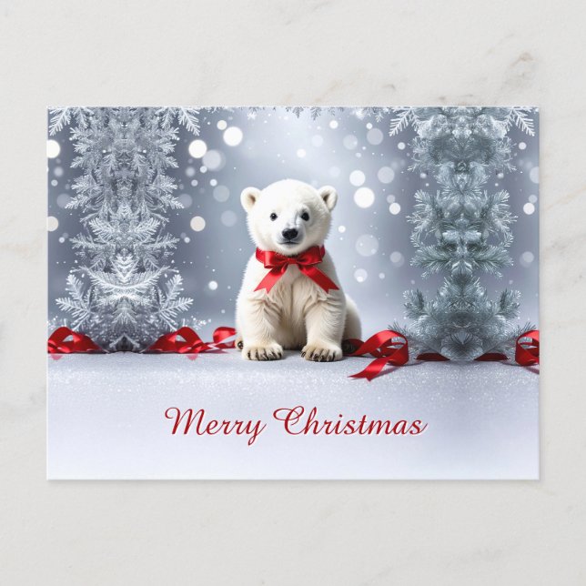 Polar Bear Christmas Holiday Postcard (Front)