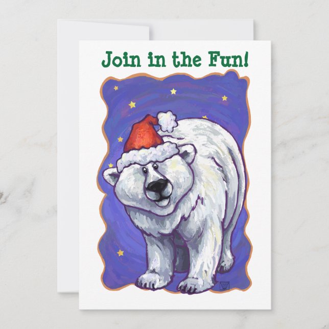 Polar Bear Christmas Invitation (Front)