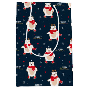 Polar Bear Christmas Medium Gift Bag
