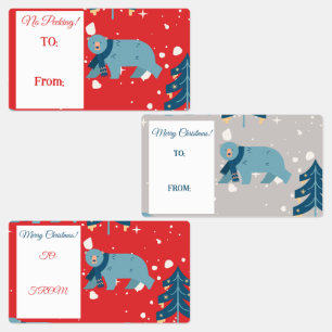 Polar Bear Christmas Name tags 
