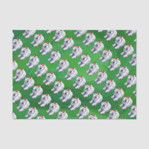 Polar Bear Christmas On Green Tissue Paper