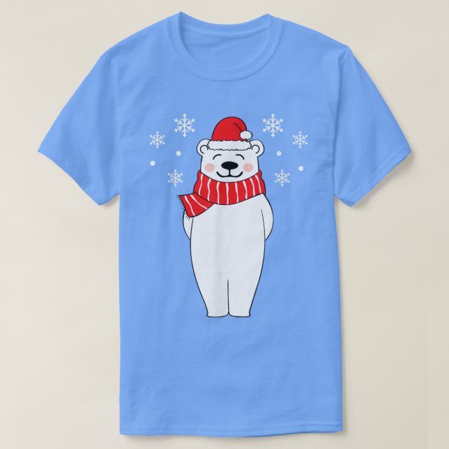 Polar Bear Christmas Pyjamas Family Polar Bear In  T-Shirt (Design Front)