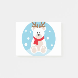 Polar Bear Christmas Reindeer Yule Winter Snow Post-it Notes
