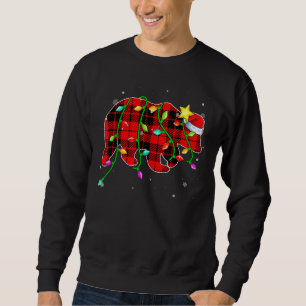 Polar Bear Christmas Santa Hat Xmas Lights Holida Sweatshirt