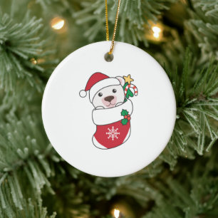 Polar Bear Christmas Snow Winter Animals Polar Ceramic Tree Decoration