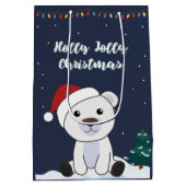 Polar Bear Christmas Snow Winter Animals Polar Med Medium Gift Bag (Back)