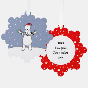 Polar Bear Christmas Tree Decoration Card