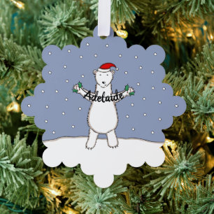 Polar Bear Christmas Tree Decoration Card