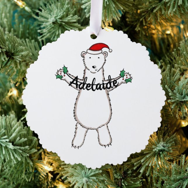 Polar Bear Christmas Tree Decoration Card (Insitu (Tree))