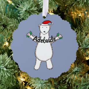 Polar Bear Christmas Tree Decoration Card