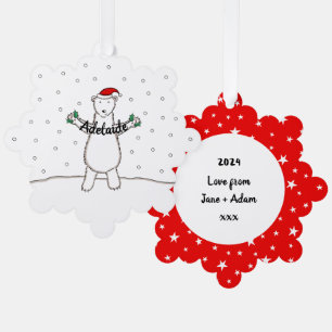 Polar Bear Christmas Tree Decoration Card