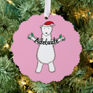 Polar Bear Christmas Tree Decoration Card