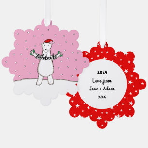 Polar Bear Christmas Tree Decoration Card