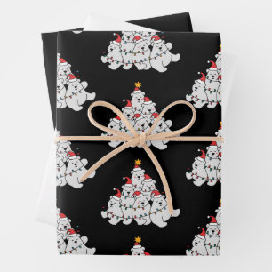 Polar Bear Christmas Tree Funny Animal Bears Wrapping Paper Sheet