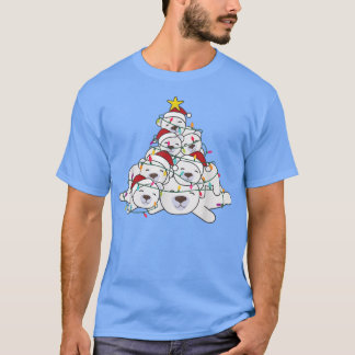 Polar Bear Christmas Tree Funny Animal Christmas P T-Shirt
