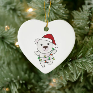 Polar Bear Christmas Winter Animals Polar Bears Ce Ceramic Tree Decoration