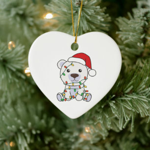 Polar Bear Christmas Winter Animals Polar Bears Ceramic Tree Decoration