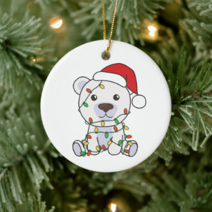 Polar Bear Christmas Winter Animals Polar Bears Ceramic Tree Decoration