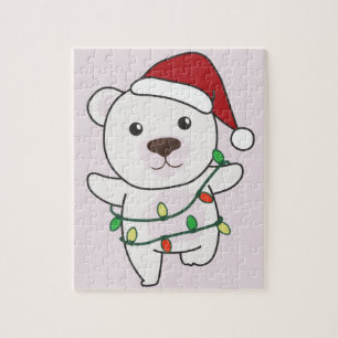 Polar Bear Christmas Winter Animals Polar Bears Ji Jigsaw Puzzle