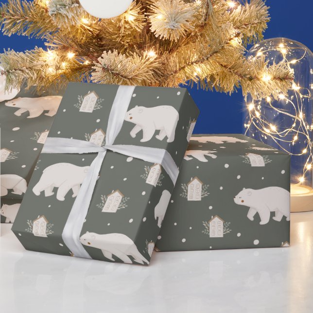 Polar Bear Christmas  Wrapping Paper (Holidays)