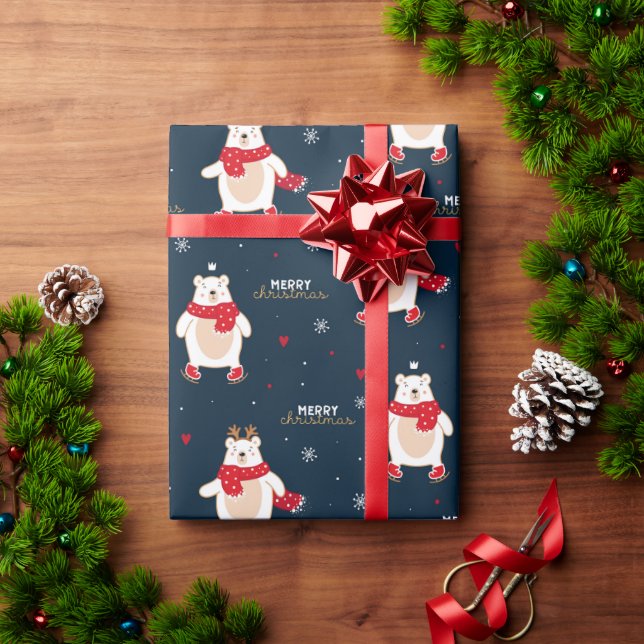 Polar Bear Christmas  Wrapping Paper (Holiday Gift)