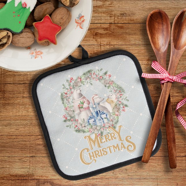 Polar Bear Christmas Wreath Pot Holder (Creator Uploaded)