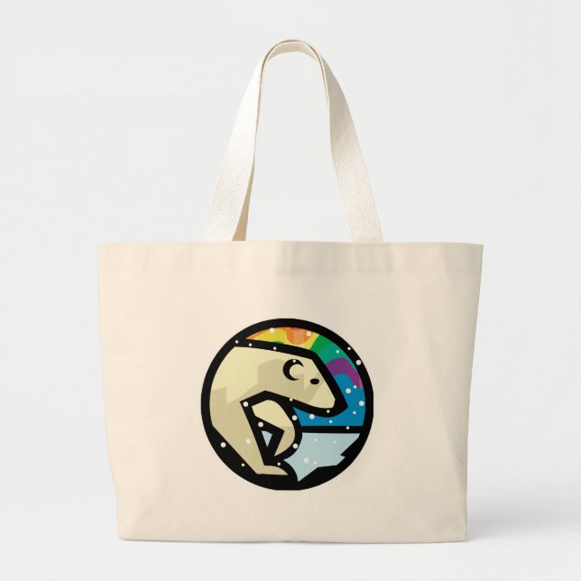 polar bear circle design large tote bag (Front)