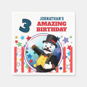 Polar Bear Circus Birthday  Napkin