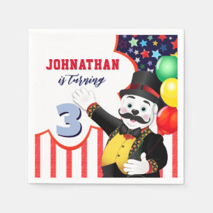 Polar Bear Circus Kids Birthday  Napkin