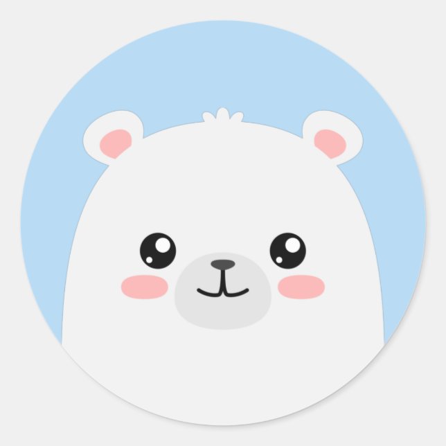 Polar bear classic round sticker (Front)