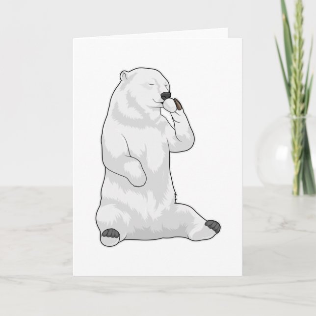 Polar bear Coffee Cup Card (Front)