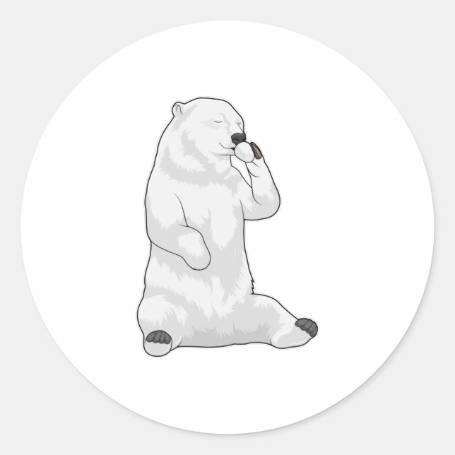 Polar bear Coffee Cup Classic Round Sticker (Front)