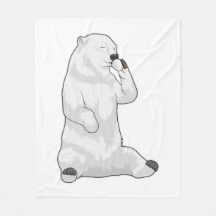 Polar bear Coffee Cup Fleece Blanket