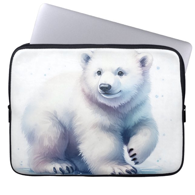 Polar Bear Cool Calm & Unstoppable Laptop Sleeve (Front)