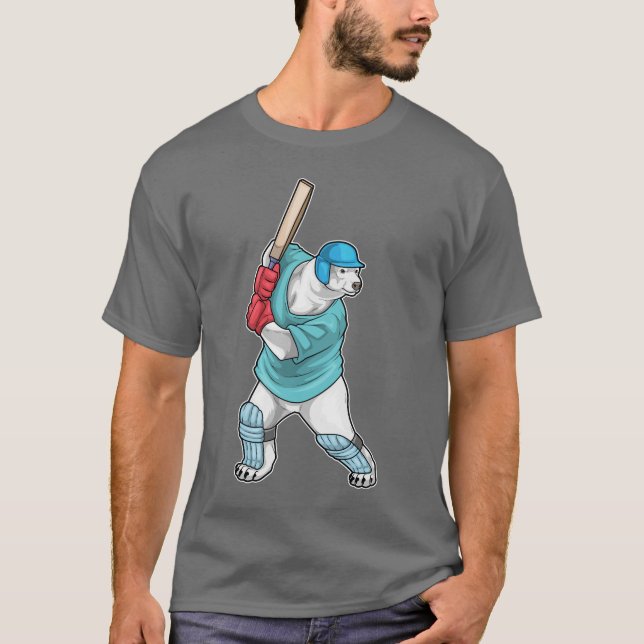 Polar bear Cricket Cricket bat T-Shirt (Front)