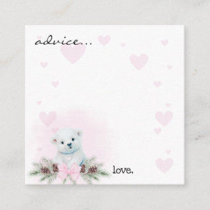 Polar Bear Cub Baby Shower Advice for Mummy Cards