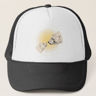 Polar Bear & Cub Caps & Hats Wildlife Art Hat